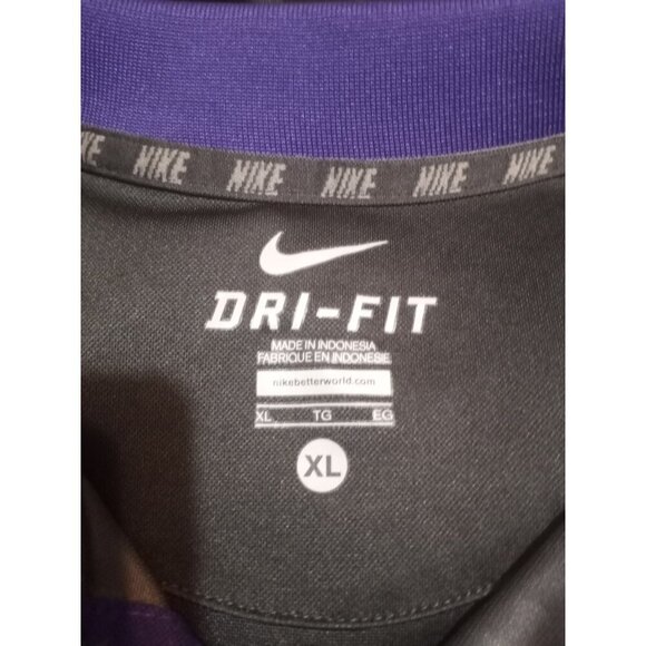 Nike Golf Polo Shirt Mens XL Gray Purple Dri-Fit UNI Iowa Short Sleeve - Picture 7 of 11